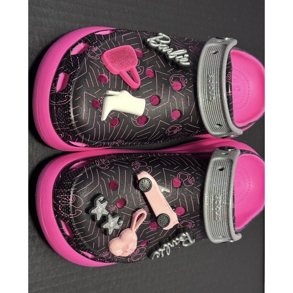 Crocs X Barbie Crush Platform Clog Limited Edition Black Pink, Women 7 / Men 5 - Picture 6 of 11